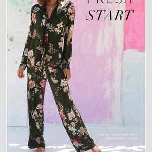 Johnny Was Coord Set Blouse S Easy Pant XS